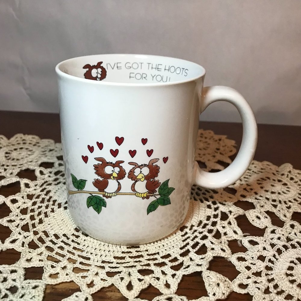 Vintage Papel Coffee Owl Mug Vagabond Creation Japan "I've Got The Hots For You"